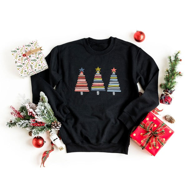 Colorful Christmas Trees Sweatshirt