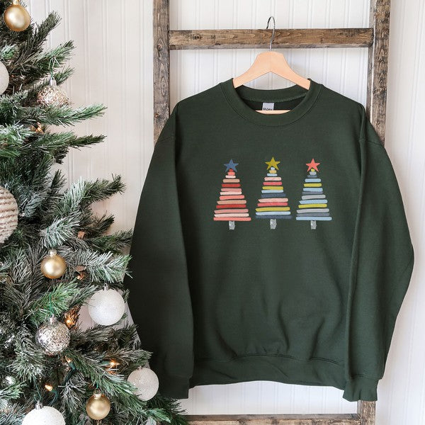 Colorful Christmas Trees Sweatshirt