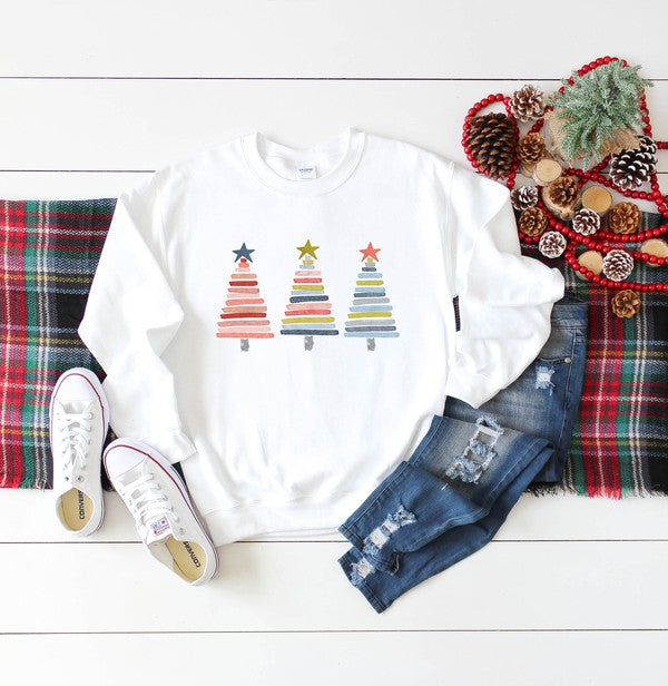 Colorful Christmas Trees Sweatshirt