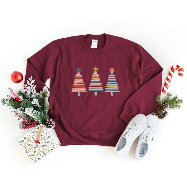 Colorful Christmas Trees Sweatshirt