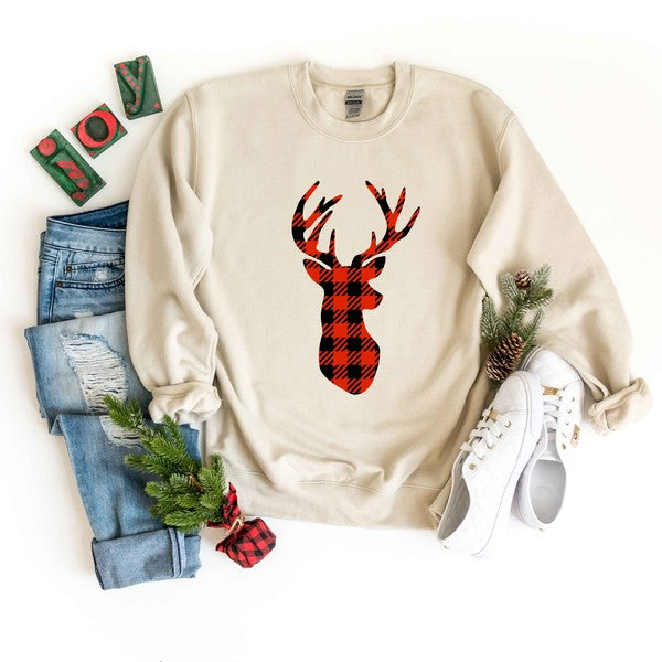 Buffalo Plaid Reindeer Sweatshirt