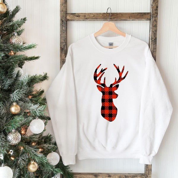 Buffalo Plaid Reindeer Sweatshirt