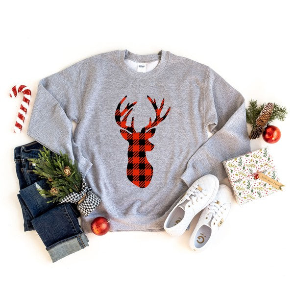 Buffalo Plaid Reindeer Sweatshirt