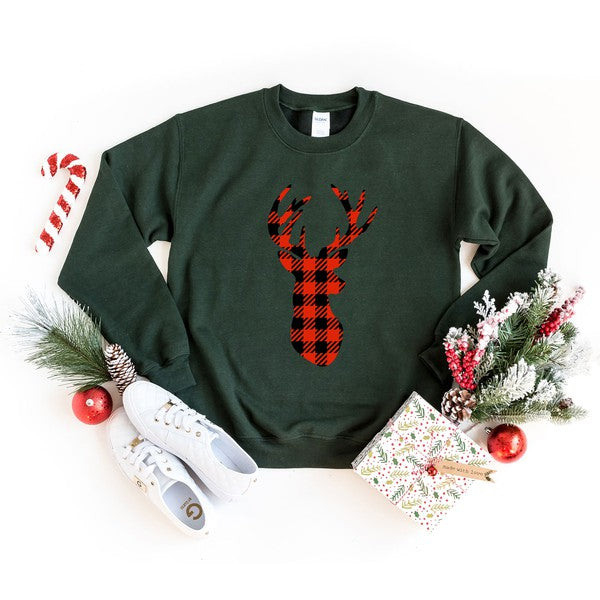 Buffalo Plaid Reindeer Sweatshirt