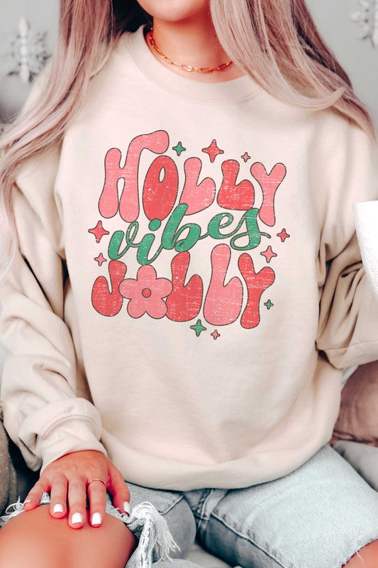 Retro Holly Jolly Vibes Sweatshirt