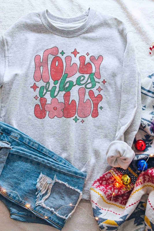 Retro Holly Jolly Vibes Sweatshirt