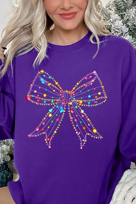 Christmas Lights Bow Sweatshirt