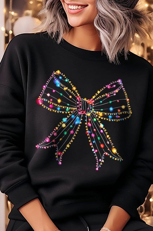 Christmas Lights Bow Sweatshirt