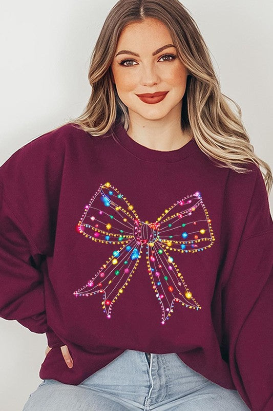 Christmas Lights Bow Sweatshirt