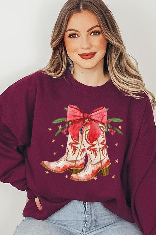 Christmas Cowgirl Boots Sweatshirt