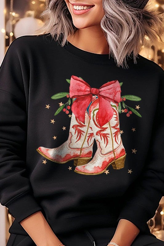 Christmas Cowgirl Boots Sweatshirt