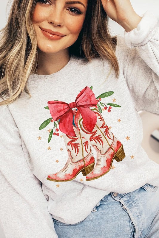 Christmas Cowgirl Boots Sweatshirt