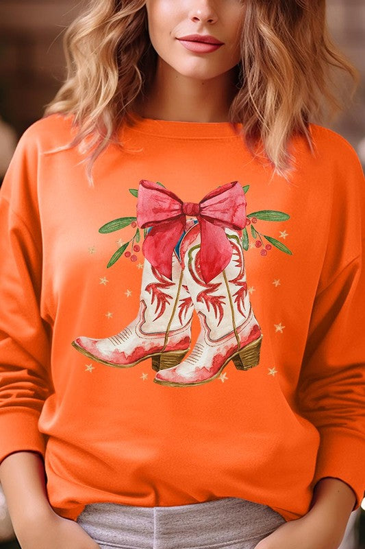 Christmas Cowgirl Boots Sweatshirt