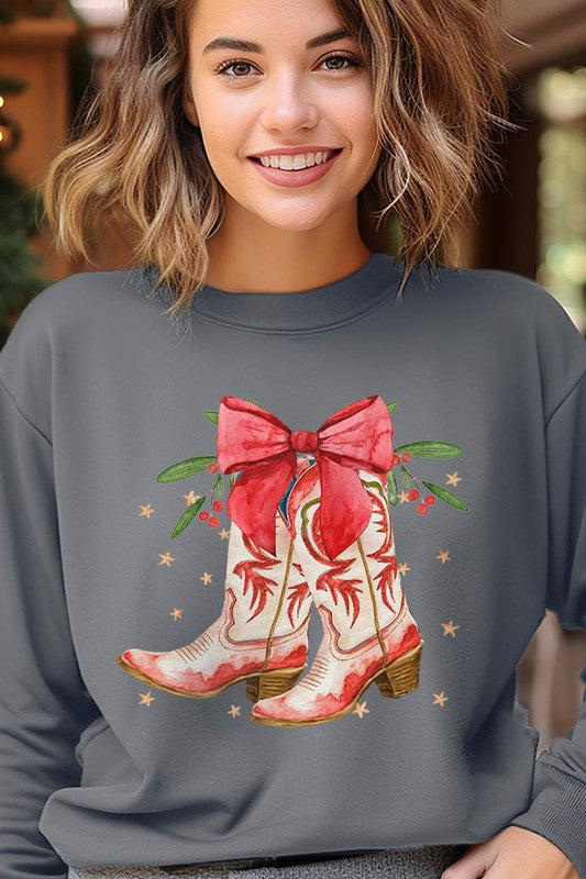 Christmas Cowgirl Boots Sweatshirt