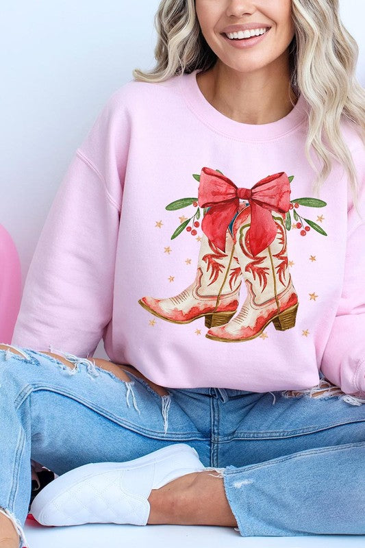 Christmas Cowgirl Boots Sweatshirt