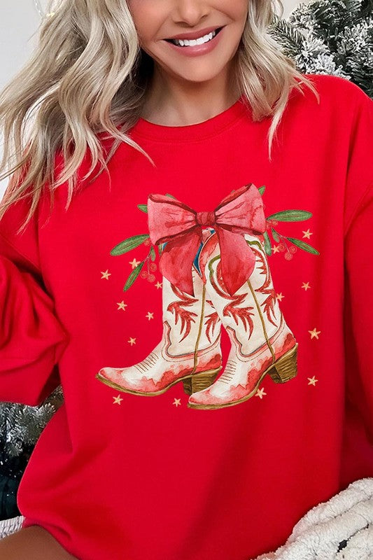 Christmas Cowgirl Boots Sweatshirt