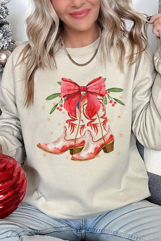 Christmas Cowgirl Boots Sweatshirt