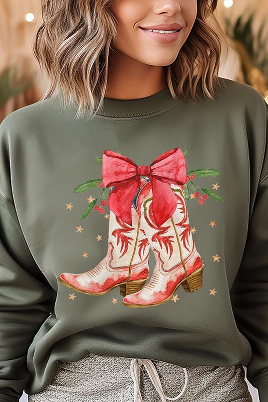 Christmas Cowgirl Boots Sweatshirt