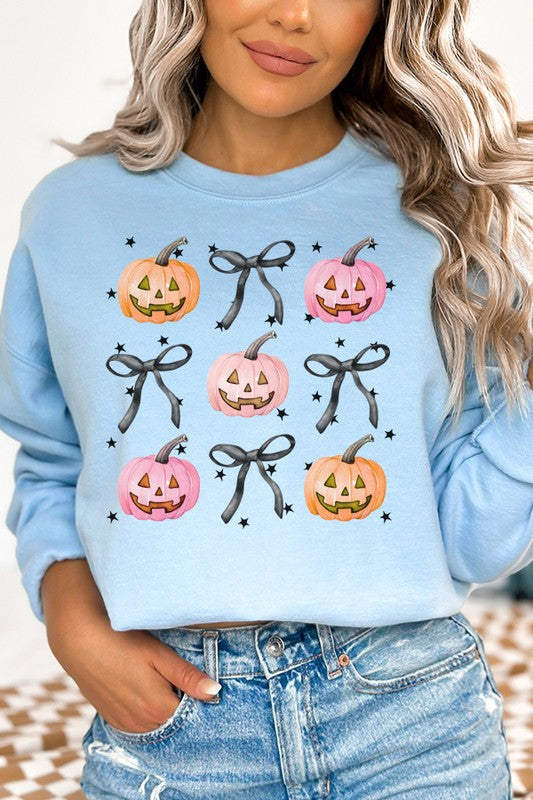 Halloween Pumpkin Bow Sweatshirt