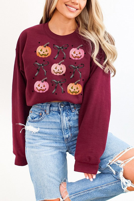 Halloween Pumpkin Bow Sweatshirt