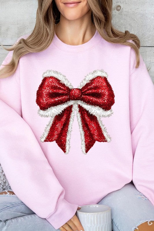 Christmas Santa Bow Sweatshirt