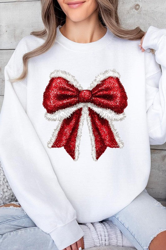 Christmas Santa Bow Sweatshirt