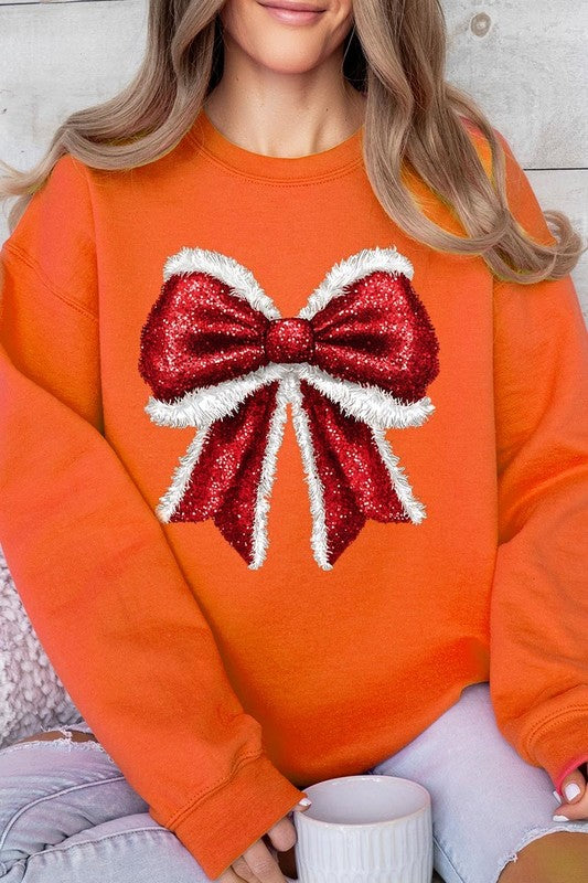 Christmas Santa Bow Sweatshirt