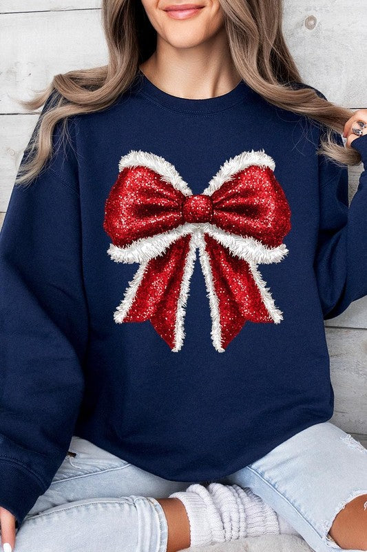 Christmas Santa Bow Sweatshirt