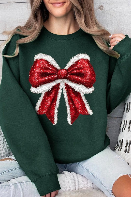 Christmas Santa Bow Sweatshirt