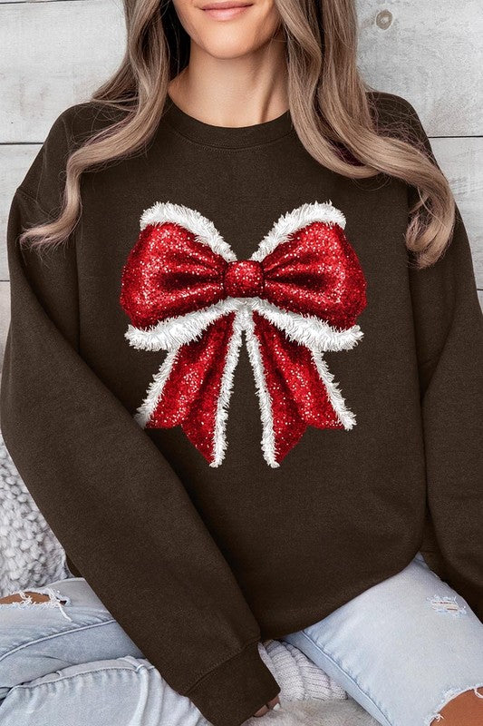 Christmas Santa Bow Sweatshirt