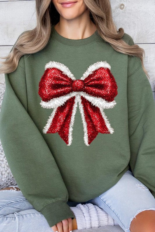 Christmas Santa Bow Sweatshirt