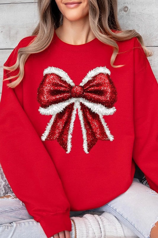 Christmas Santa Bow Sweatshirt