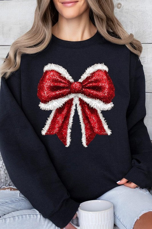 Christmas Santa Bow Sweatshirt