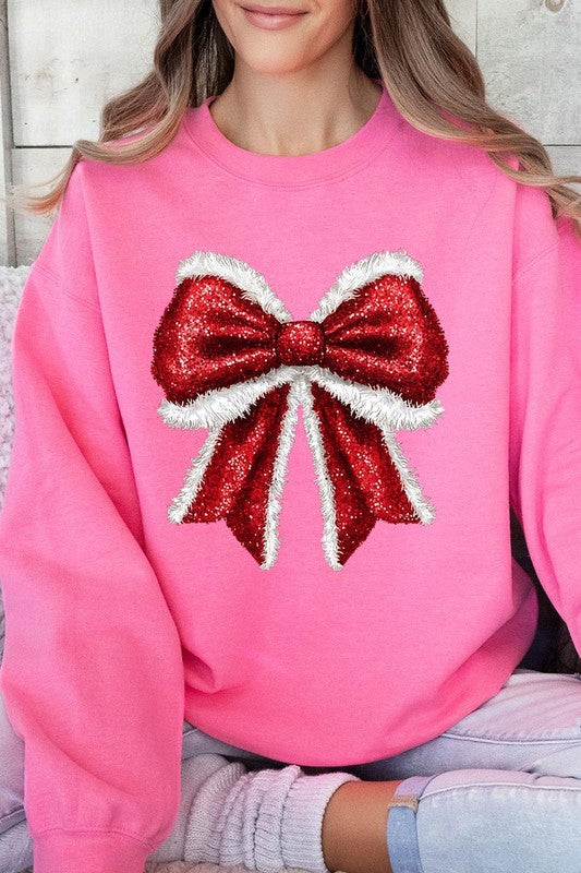 Christmas Santa Bow Sweatshirt