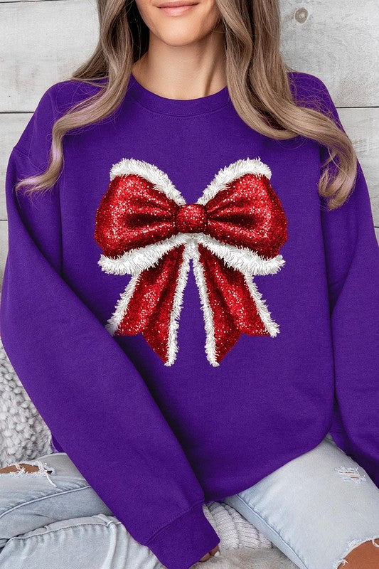 Christmas Santa Bow Sweatshirt