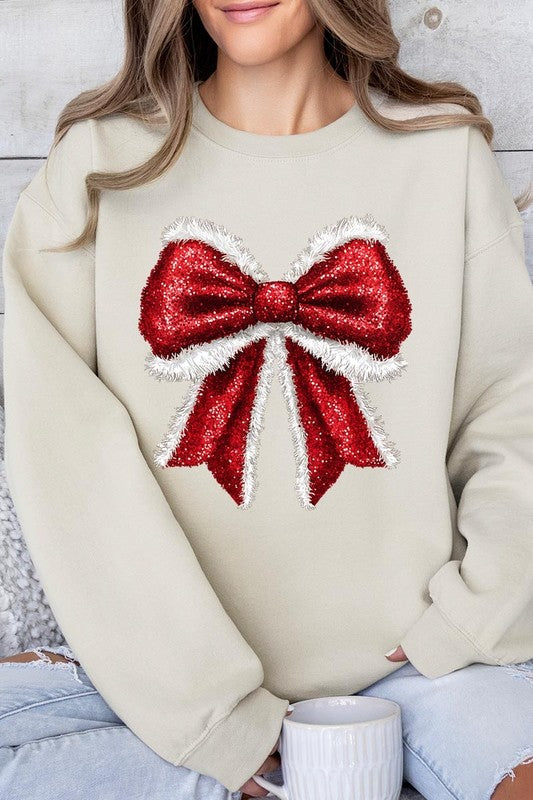 Christmas Santa Bow Sweatshirt