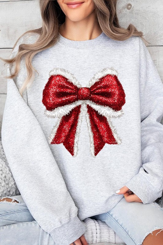 Christmas Santa Bow Sweatshirt