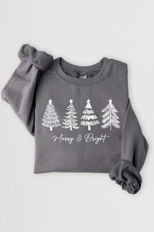 Merry & Bright Christmas Trees Sweatshirt