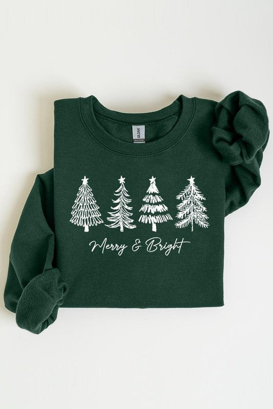 Merry & Bright Christmas Trees Sweatshirt