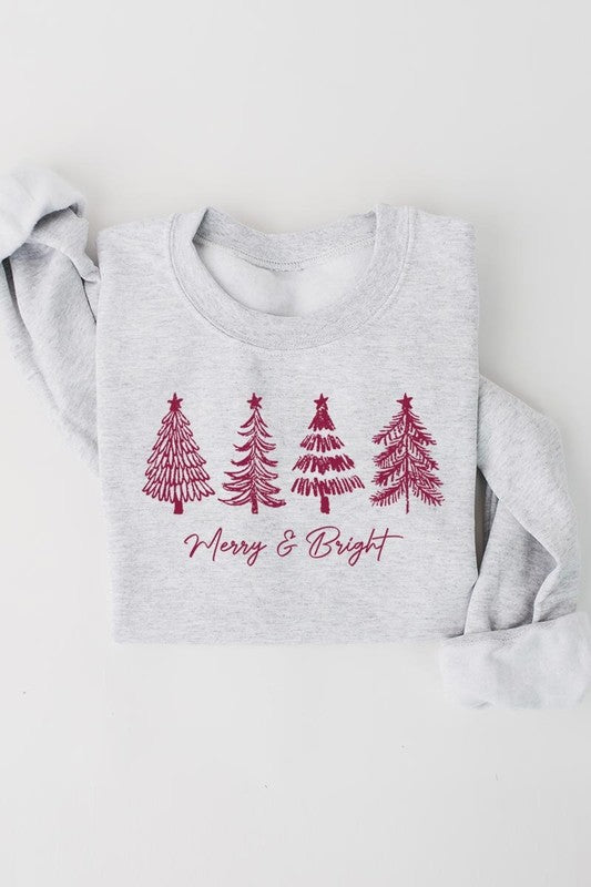 Merry & Bright Christmas Trees Sweatshirt