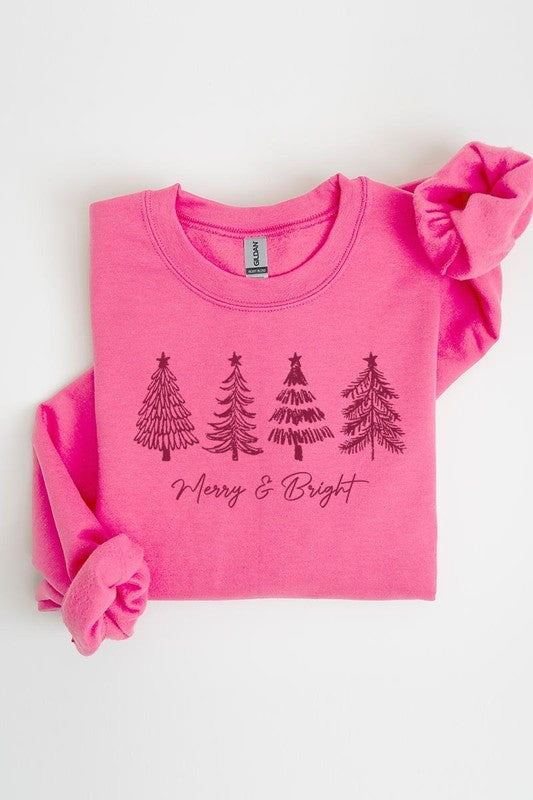 Merry & Bright Christmas Trees Sweatshirt