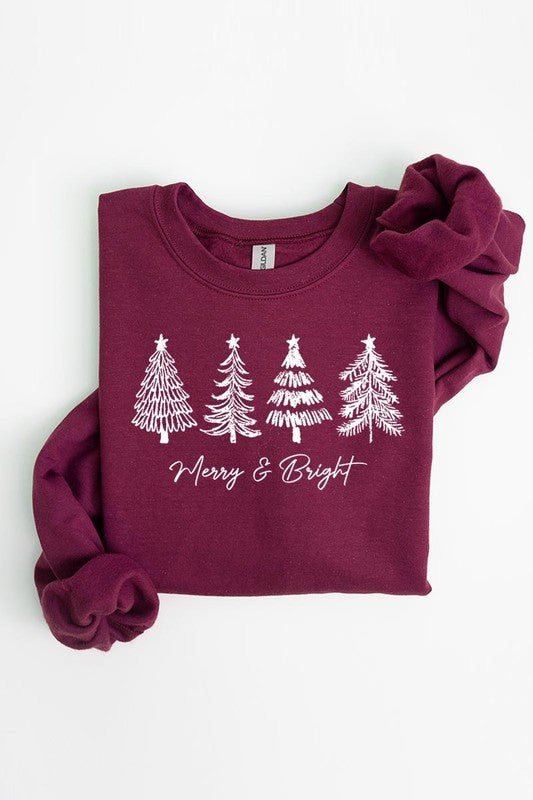 Merry & Bright Christmas Trees Sweatshirt