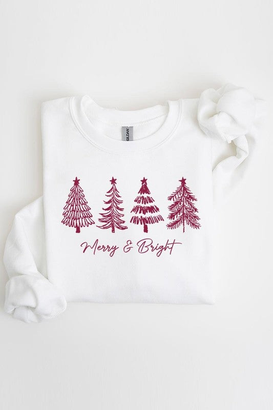 Merry & Bright Christmas Trees Sweatshirt