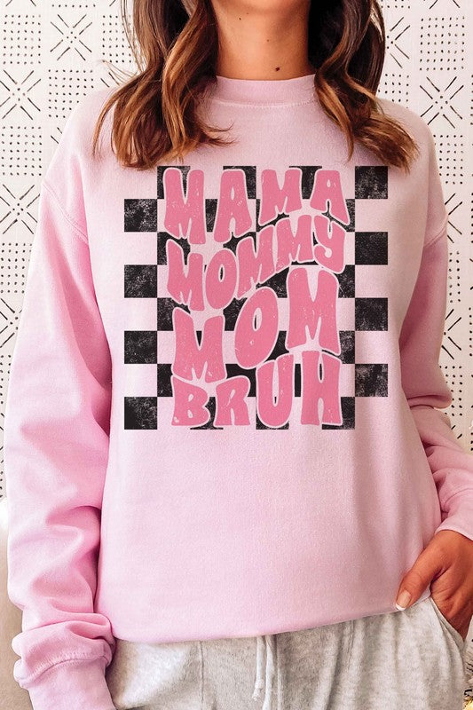 Checkered Mama Mommy Mom Bruh Sweatshirt