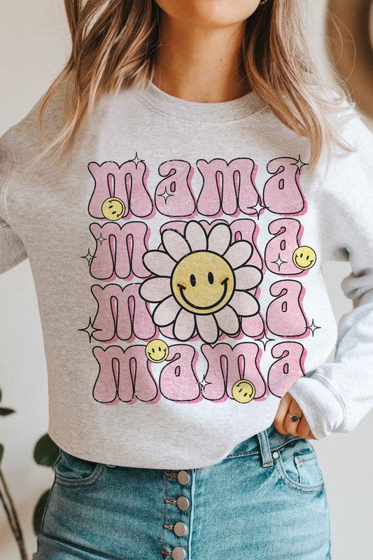 Daisy Happy Face Mama Sweatshirt