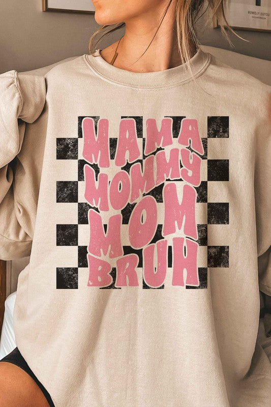 Checkered Mama Mommy Mom Bruh Sweatshirt