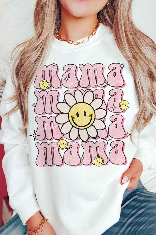 Daisy Happy Face Mama Sweatshirt