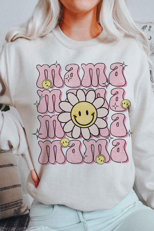 Daisy Happy Face Mama Sweatshirt