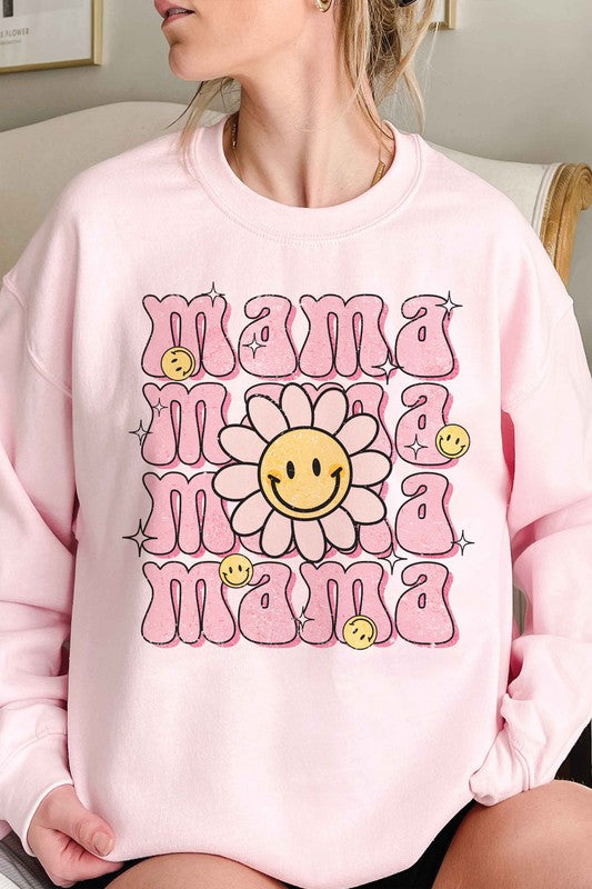 Daisy Happy Face Mama Sweatshirt